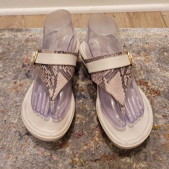 Cole Haan Nike Air Snakeskin Print Side Wedge Flip Flop Sandals Size 9 - Picture 1 of 13